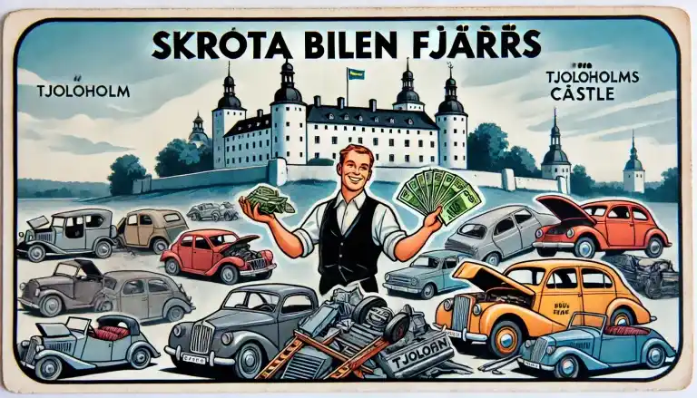 skrotbil i Fjärås hämtas med bärgningsbil för återvinning och ersättning